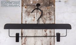 York wieszak drewniany na spodnie czarny soft touch